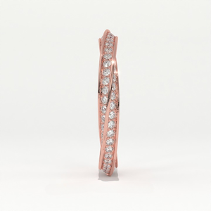 Anillo de Eternidad Aarinya con Diamantes Pavé en Forma de Mobius, Chapado en Oro Amarillo, Blanco y Rosa de 9K, Diseño de Gancho, Anillo de Lujo para Mujer, para Bodas y Fiestas - Product Image 4