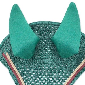 Voile anti-mouches pour cheval personnalisé, bonnet silencieux en crochet avec protections d'oreilles en néoprène, taille unique, filets d'oreilles pour cheval, couleur personnalisable - Product Image 5