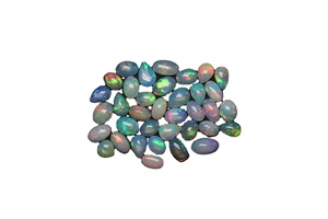 Material de joyería de piedras preciosas sueltas de corte cabujón blanco ópalo etíope de fuego Natural de buena calidad en forma de pera ovalada de mayorista - Product Image 3