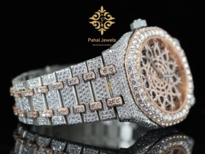 นาฬิกาเพชรหรู Pahal Jewels ตัวเรือนสแตนเลสทรงกลม 40 มม. ระบบอนาล็อก ควอตซ์ ดีไซน์โปร่ง  สายแบบกำไลข้อมือแฟชั่นสำหรับทุกเพศ - Product Image 4