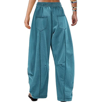 Pantalones Deportivos Cargo de Primavera para Mujer, Pantalones Anchos de Cintura Alta con Cordón, Joggers Holgados, Ropa Casual de Calle, 100% Algodón