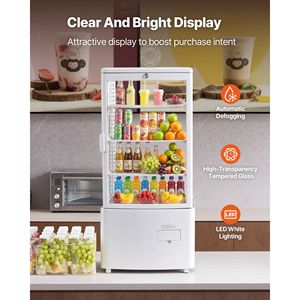 Vetrina Refrigerata Commerciale da Banco per Pasticceria, 3 Cu.Ft./85L, 3 Ripiani, Illuminazione LED, Alimentazione Elettrica con Refrigerazione - Product Image 3