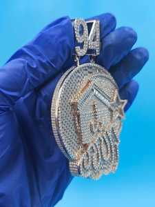 Hip Hop Jewelry Mens Iced Out Custom Letter <b>Pendant</b> 925 Sterling <b>Silver</b> VVS Moissanite Diamond Number Name <b>Initial</b> Logo <b>Pendant</b> - Product Image 4