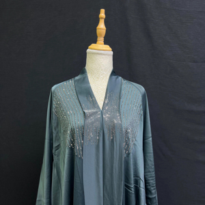 Abaya Vintage Estilo Dubái Más Vendida para Mujer, Tradicional Islámica, Manga Larga, Dobladillo Acampanado, Largo MAXI, Poliéster Ligero - Product Image 1