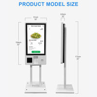 Kiosque de commande alimentaire 24 pouces avec terminal de paiement, ordinateur tactile POS sur pied pour intérieur