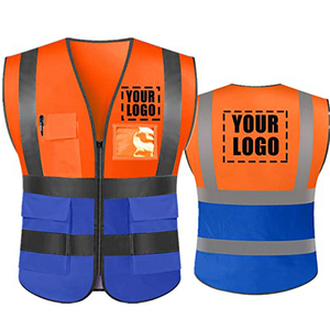 High Visibility Reflective Safety Vest with Pockets Custom Logo Industrial Workwear Gear Multi-Pocket Construction Vest - Product Image 3