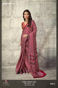 Fournisseur de collections de saris en satin modal de haute qualité avec imprimé Ajrakh de Surat, à prix de gros, pour la mode féminine. - Product Image 5