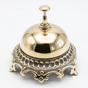 Campana de Escritorio de Latón Macizo de Primera Calidad, Campana de Mostrador de Metal Pulido Hecha a Mano para Recepción de Hotel, Oficina, Conserjería y Servicio al Cliente - Product Image 3