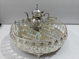 Juego de té marroquí en caja de regalo, 6 vasos, una bandeja y una tetera. - Product Image 2