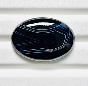 Natural <b>Black</b> Banded Agate Cabochon Mixed Shape Banded Agate Handmade <b>Polished</b> Semi-Precious Gemstone for Jewelry Making Stone - Product Image 4