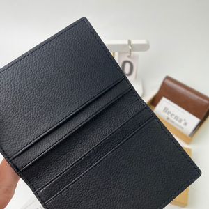 Black Genuine Leather RFID Blocking Minimalist Cash Daily Bifold <b>Wallet</b> Slim <b>Card</b> <b>Holder</b> <b>for</b> <b>Men</b> Vintage Business Use - Product Image 2