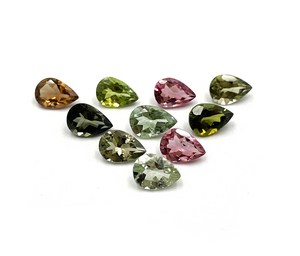 Turmalina natural multicolor con corte de pera de 5*7 mm, piedra preciosa de turmalina para la fabricación de joyas, certificada por IGI. - Product Image 2