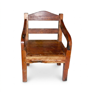 Canapé d'angle rustique artisanal une place avec accoudoir carré en bois de bateau recyclé naturel, démontable, écologique, intérieur/extérieur - Product Image 1