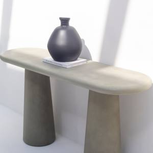 Table console en béton Vandana Sierra Cresta Olive, design de meubles d'appoint modernes et minimalistes - Product Image 4
