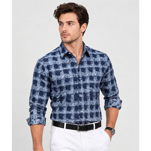 Chemise décontractée à manches longues pour homme, en coton respirant, coupe classique, pour usage quotidien, fabricant de vêtements en gros - Product Image 2