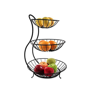 Three Tier Metal <b>Wire</b> <b>Storage</b> <b>Basket</b> Circle Shape Modern Design Multi Purpose Neatening Organizer - Product Image 5