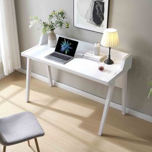 Scrivania per Home Office con Presa di Corrente e Porte USB, Struttura con Gambe in Legno, Scrivania per Computer - Product Image 3