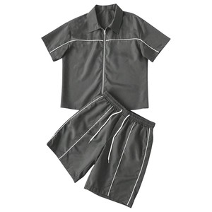 Conjunto de Camiseta Polo Roja de Manga Corta con Cierre y Pantalones Cortos para Hombre, Color Sólido, Ropa Casual de Verano, Transpirable, Tejido de Poliéster - Product Image 6