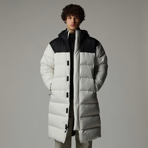 <b>Men's</b> <b>Long</b> Black and White Down <b>Coat</b> Warm Hood Trench <b>Coat</b> - Product Image 4