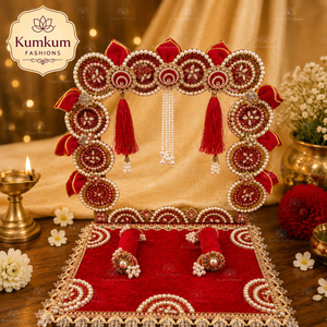Decoración Artesanal India Más Vendida: Ídolo Decorativo de Dios Singhasan, Fondo para Laddu Gopal Krishna Ganesha, Decoración Festiva para Sala de Pooja y Hogar - Product Image 5