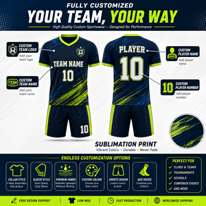 Ensemble de maillot et short de football personnalisé pour adultes, sublimé, léger, pour ligue, avec nom et numéro du joueur - Product Image 3