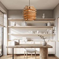 Abat-jour de lampe suspendue d'intérieur en rotin naturel artisanal, style rustique, écologique, moderne, artistique, de ferme, victorien, européen