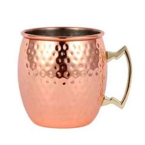 Ensemble de mugs minimalistes en acier inoxydable plaqué cuivre et or, avec poignée dorée, pour la bière, vente en gros - Product Image 2