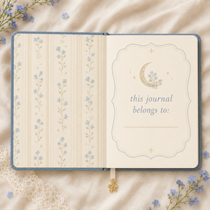 LABON Lussuoso Diario dei Ricordi Blu Fiordaliso con Copertina in PU Stampata in Lamina d'Oro Celestiale, Quaderno A5 a Puntini - Product Image 2