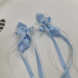 Longs rubans en organza pour fêtes, adorables pour filles, 10*20cm, nœuds pour cheveux - Product Image 1