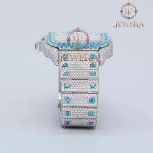 Mossinate Stainless Steel Diamond <b>Watch</b> Elegant Gold and Silver Timepiece with Genuine Diamond Detailing and Waterproof Feature - Product Image 2