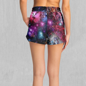 Shorts de Baño para Mujer Galaxy, Cintura Alta, Cordón Ajustable, Secado Rápido, Casuales, 100% Poliéster, Cinturón de Cadena, Deportivos - Product Image 4