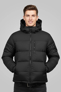 Blouson matelassé blanc à capuche pour femme, léger, coupe-vent, fermeture éclair sur le devant, manteau d'hiver décontracté, couleur unie, coupe ajustée, polyester, polaire - Product Image 2
