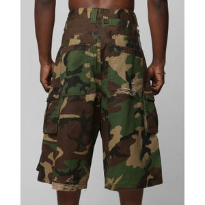 Distressed Denim Breathable Eco-Friendly Button Cargo Shorts <b>Men</b> Baggy Fit Long Jorts Multi Pockets Design Street Trend Casual - Product Image 6