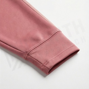 Men's <b>Pink</b> <b>Tracksuit</b> Full Zip Sporty Sweatshirt With Side Pockets And Matching Pants Breathable Polyester Spandex Material - Product Image 6