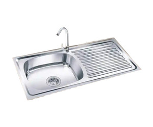 Évier de cuisine ovale à cuve unique avec égouttoir, évier en acier inoxydable de qualité supérieure, durable, résistant à la rouille, pour cuisines modernes - Product Image 6