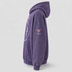 Sudadera con Capucha Extra Grande de Algodón Grueso con Estampado de Rayos Púrpura Personalizado, Ropa Urbana, Fabricante y Proveedor Mayorista de Alta Calidad - Product Image 3
