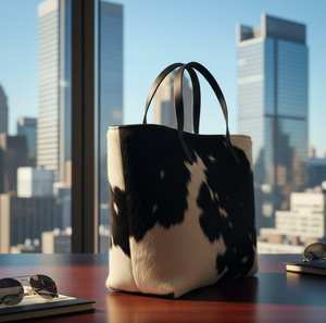 Leather Hair On Tote Bag Cowhide Handbag Women Shoulder <b>Purse</b> Stylish Fashion Casual <b>Large</b> Tote LHTB-0021 - Product Image 4