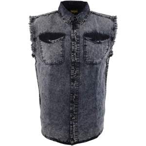 Camisa de Franela Clásica Informal de Cuero para Hombre 2025, con Botones y Mangas Deshilachadas, Chalecos y Chaquetas - Product Image 1