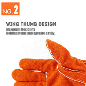 Guantes de Soldadura de Cuero Resistentes al Calor y al Fuego, Guantes de Soldadura con Logotipo Personalizado, Protección para las Manos - Product Image 4