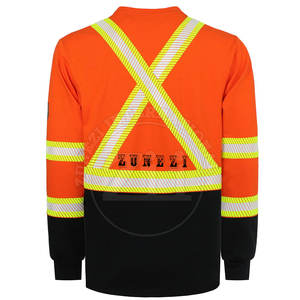 เสื้อผ้าทำงานแบบกำหนดเอง ออกแบบเองได้ แขนยาว เสื้อกันหนาวสะท้อนแสงแบบ Hi-Vis เพื่อความปลอดภัย - Product Image 2