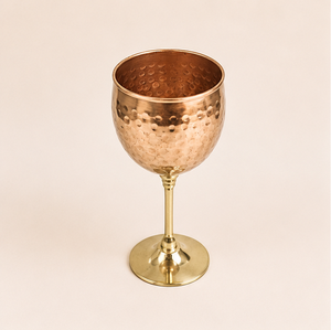 Handcrafted Embossed Pure Copper <b>Goblet</b> With Elegant Brass Stem Vintage Style <b>Wine</b> Glass For Weddings Luxury Barware And Home - Product Image 3