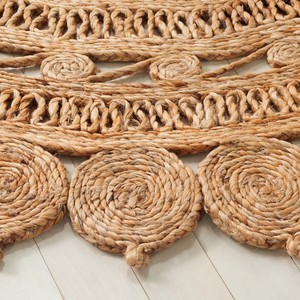 Handmade Flat Woven Modern Indian <b>Jute</b> <b>Rug</b> Moroccan Design <b>Round</b> and Oval for Home Office in Natural Colors - Product Image 4