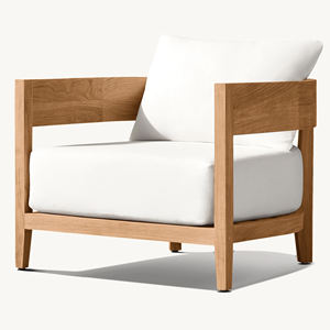 Ensemble de canapés de jardin de luxe, canapés modernes d'extérieur pour hôtel, canapé en bois en forme de L, meubles de patio en teck, ensemble de meubles d'extérieur imperméables - Product Image 4