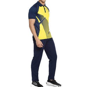 Camiseta Deportiva Ligera para Hombre, Color Amarillo y Azul Marino, con Estampado por Transferencia de Calor, Transpirable, 100% Poliéster, Fusión sin Costuras, Manga Corta - Product Image 3