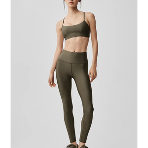 Conjuntos Deportivos de Yoga con Logotipo Personalizado, Conjuntos de 2 Piezas de Alta Elasticidad para Mujer, Pantalones de Yoga Ajustados de Secado Rápido, Conjunto de Entrenamiento con Cuello Alto - Product Image 4