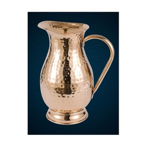 Jarra de Agua de Cobre Puro, Jarra de Cobre Martillado con Tapa y Asa de Metal para el Hogar, Oficina, Bebidas Ayurvédicas - Product Image 4