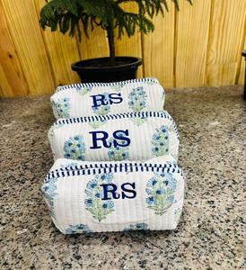 Hand Custom Cotton Cosmetic & <b>Makeup</b> Toiletry Bags Floral Handmade Portable Waterproof Large Capacity Durable Gifts <b>for</b> Women - Product Image 2