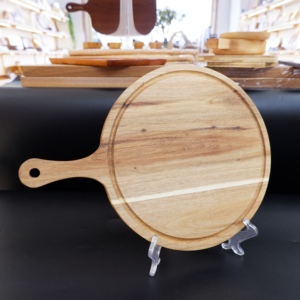 เขียงไม้ทรงกลมพร้อมด้ามจับและขาตั้งโลหะ ผลิตในเวียดนาม - Product Image 4