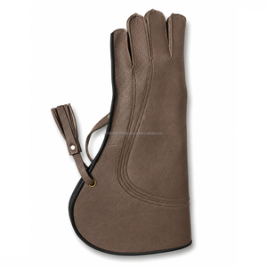 Gants de sécurité pour fauconnerie en cuir de vachette de qualité supérieure, 3 couches, 45 cm de long, personnalisés, pour sports de plein air, détection des aiguilles, quatre doigts - Product Image 4
