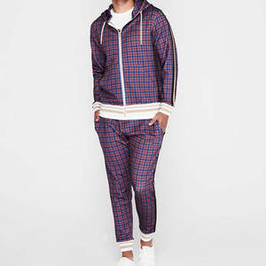 Conjunto de Sudadera con Capucha y Pantalones Deportivos a Cuadros para Hombre, Diseño Personalizado OEM, Transpirable y Ligero, Traje Deportivo Informal con Capucha - Product Image 2